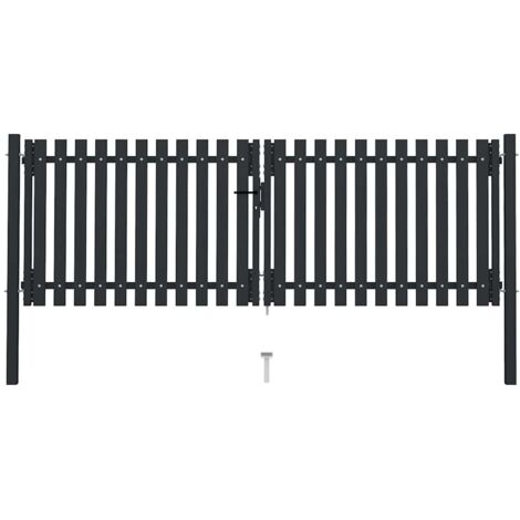 Doppelflügel Zauntor Stahl 306x125 cm Anthrazit vidaXL