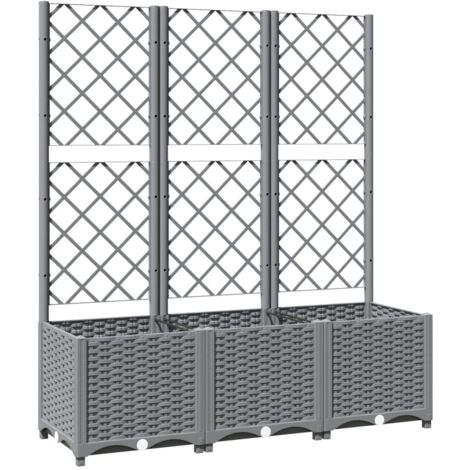 Kasten mit Gitter Grau 120x40x136 cm PP