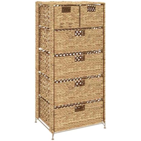 vidaXL Storage Unit with 6 Baskets 47x37x100 cm Water Hyacinth