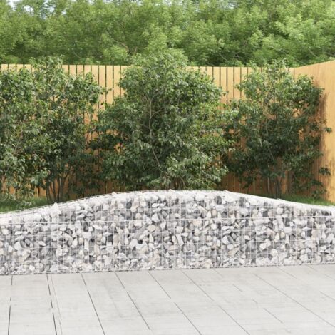 vidaXL Arched Gabion Basket 400x50x40/60 cm Galvanised Iron (1/5)