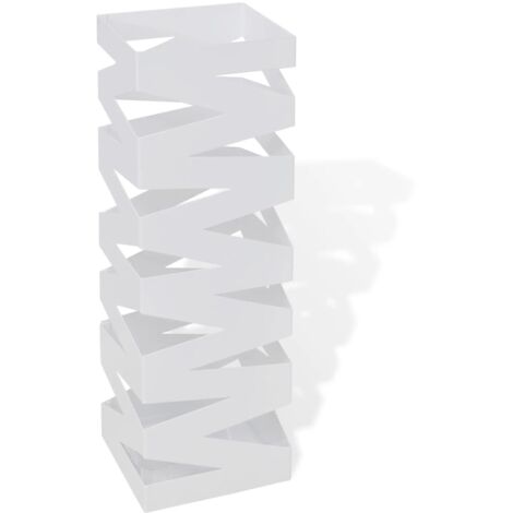 Schirmhalter Schirmständer Gehstock Stahl weiß quadratisch 48,5 cm vidaXL
