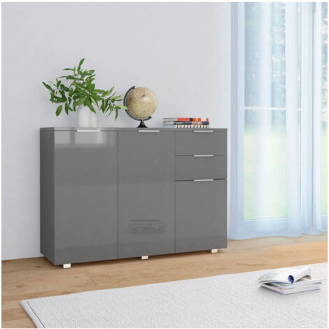 Sideboard Hochglanz-Grau 107x35x80,5 cm vidaXL75252