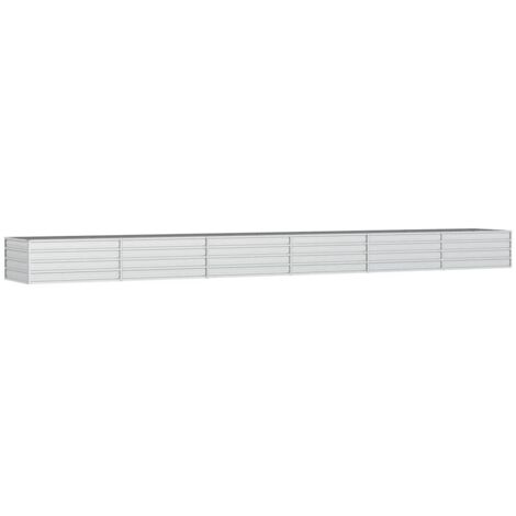 vidaXL Garden Raised Bed 600x80x45 cm Galvanized Steel Silver