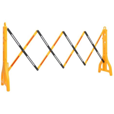 vidaXL Faltbare Verkehrsschranke Gelb und Schwarz 250x38x96 cm