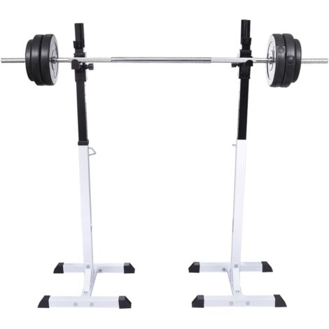vidaXL Kniebeugen-/Langhantelständer mit Hantel-Set 60,5 kg