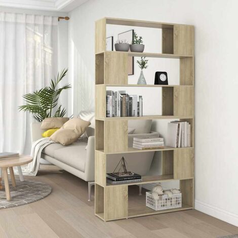 vidaXL Book Cabinet Room Divider Sonoma Oak 100x24x188 cm (2x809182)