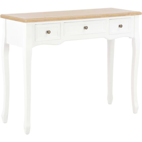 vidaXL Dressing Console Table with 3 Drawers White