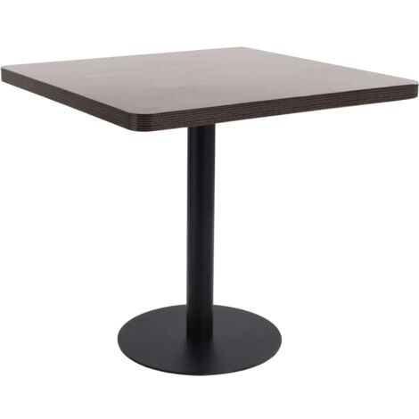 vidaXL Bistrotisch Dunkelbraun 80x80 cm MDF