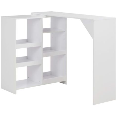 vidaXL Bartisch mit abnehmbarer Platte Weiß 138x39x110 cm