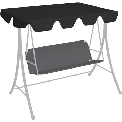 vidaXL Replacement Canopy for Garden Swing Black 150/130x105/70 cm