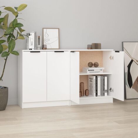 vidaXL Sideboards 2 pcs White 60x30x70 cm Engineered Wood