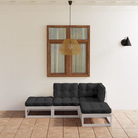 4-tlg. Garten-Lounge-Set mit Kissen Kiefer Massivholz vidaXL