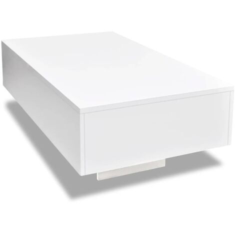 vidaXL Couchtisch Hochglanz-Weiß