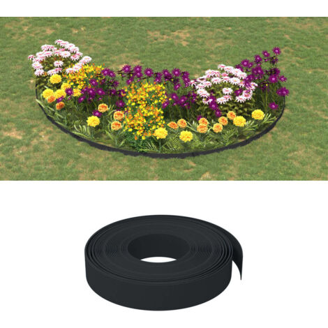 Gartenbordüren 4 Stück schwarz 10 m 10 cm Polyethylen