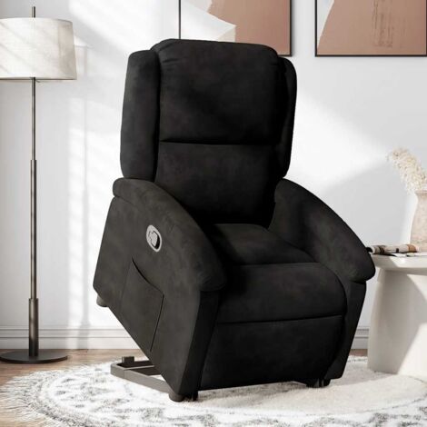 Relaxsessel mit Aufstehhilfe Schwarz Samt vidaXL445753
