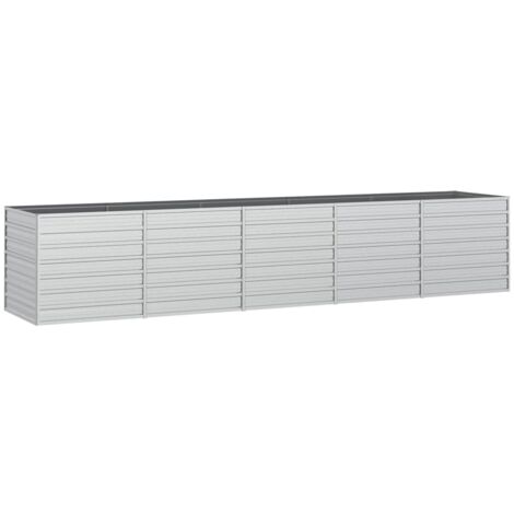 Hochbeet 400x80x77 cm Galvanisiertes Stahl Silber