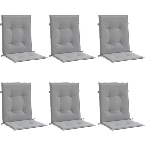 vidaXL Garden Lowback Chair Cushions 6 pcs Grey Oxford Fabric