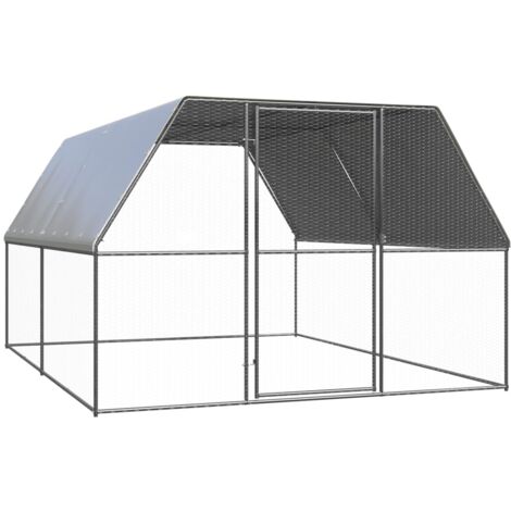 Outdoor-Hühnerkäfig 3x4x2 m Verzinkter Stahl vidaXL43592