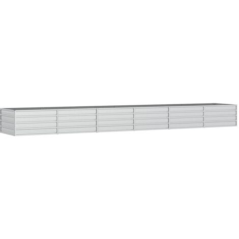 vidaXL Garden Raised Bed 480x80x45 cm Galvanized Steel Silver (1/5)