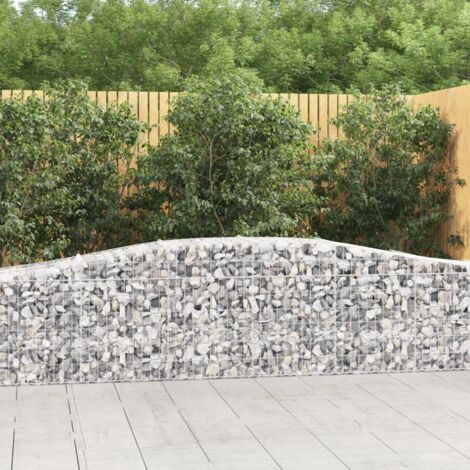 vidaXL Arched Gabion Baskets 3 pcs 400x50x60/80 cm Galvanised Iron (1/5)