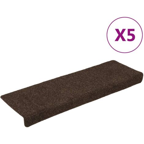 vidaXL Stair Mats Self-adhesive 15 pcs 65x21x4 cm Brown Rectangular Edge