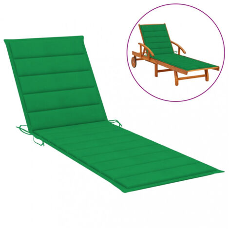 vidaXL Sun Lounger Cushion Green 200x70x3cm Oxford Fabric