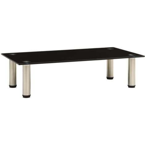 vidaXL TV-Tisch 60x35x17 cm Schwarz Hartglas