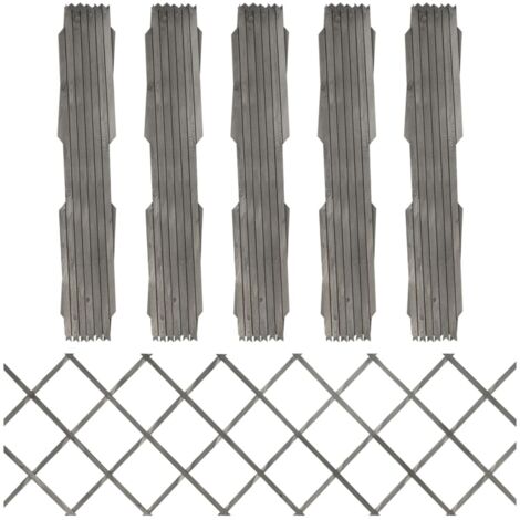 vidaXL Rankzäune 5 Stk. Grau Massivholz Tanne 180x60 cm