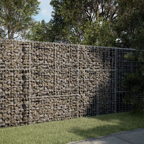 vidaXL Gabion Basket with Cover 200x100x150 cm Galvanised Iron (1/5)