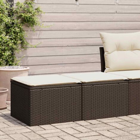 2-tlg. Garten-Sofagarnitur mit Kissen Braun Poly Rattan Akazie vidaXL