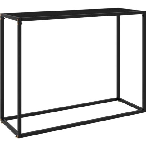 vidaXL Console Table Black 100x35x75 cm Tempered Glass