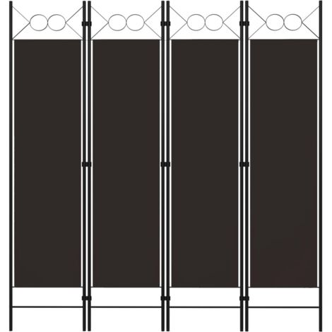 vidaXL 4-tlg. Raumteiler Braun 160 x 180 cm