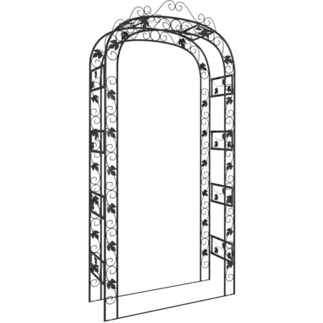 vidaXL Garden Arch Black 116x45x240 cm Steel