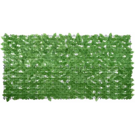 vidaXL Balcony Screen with Leaves 200 x 100 cm Polyethylene and Fabric