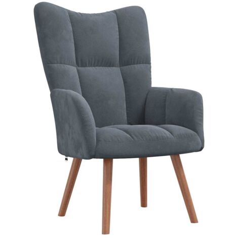 vidaXL Relaxing Chair Dark Grey Velvet