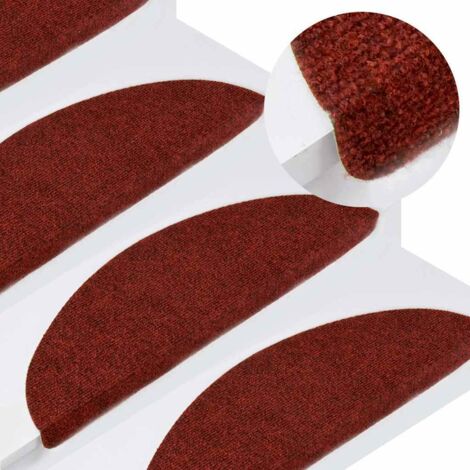vidaXL Stufenmatten Selbstklebend 30 Stk. Rot 56x17x3 cm