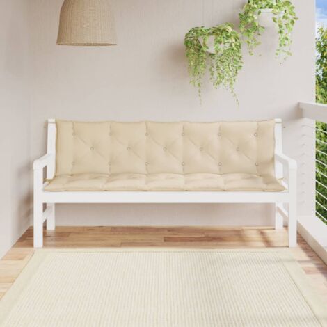 vidaXL Sitzkissen für Gartenbänke 2er Set beige 180x50x7 cm Oxford-Gewebe