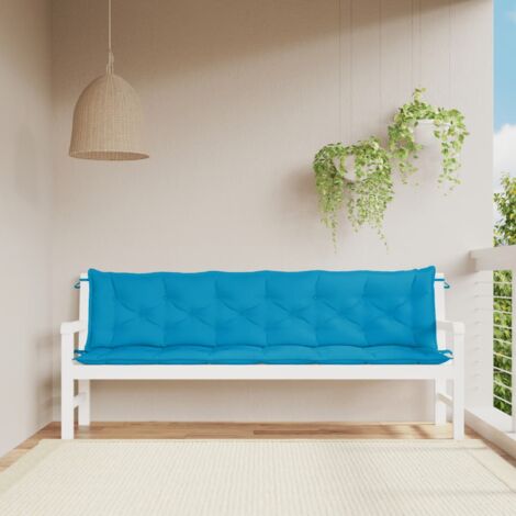 vidaXL Garden Bench Cushions 2pcs Light Blue 200x50x7cm Oxford Fabric