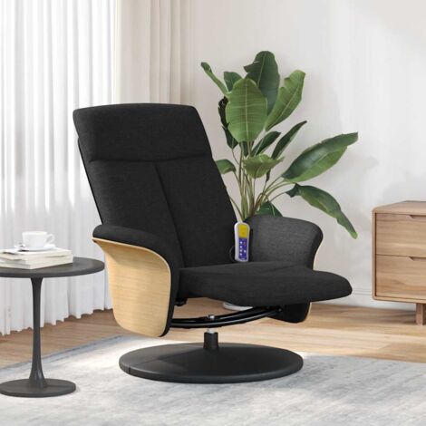 Massagesessel mit Fußteil Schwarz Stoff vidaXL42585
