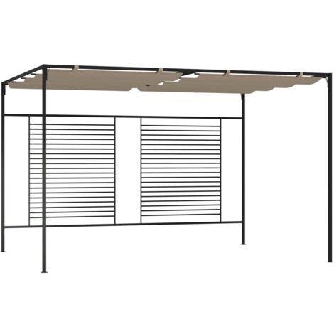 Pavillon mit Ausziehbarem Dach 3x4x2,3 m Taupe 180 g/m² vidaXL