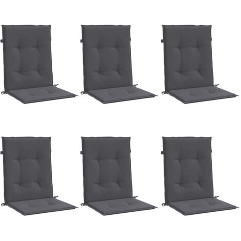 vidaXL Garden Lowback Chair Cushions 6 pcs Anthracite Oxford Fabric (1/10)