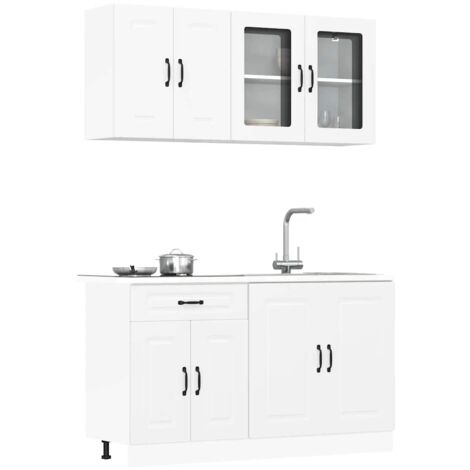 vidaXL 4 Piece Kitchen Cabinet Set "Kalmar" White Engineered Wood (1/5)