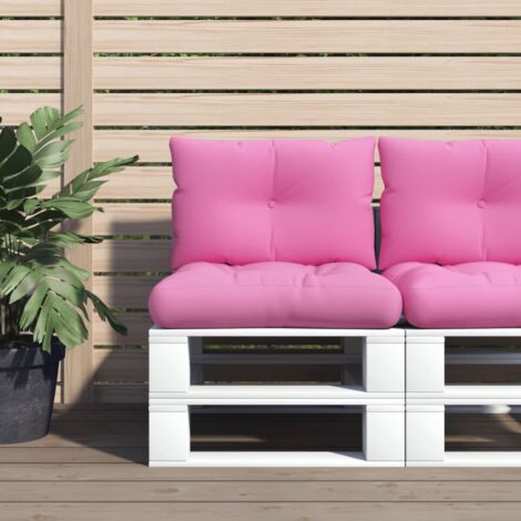vidaXL Pallet Cushions 2 pcs Pink Oxford Fabric