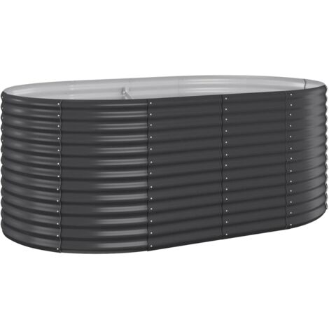 vidaXL Hochbeet Pulverbeschichteter Stahl 175x100x68 cm Anthrazit