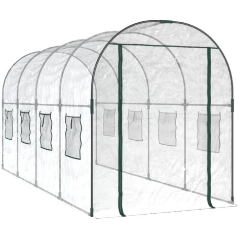 vidaXL Greenhouse Transparent 160x400x190 cm PVC&Powder-coated Steel (1/6)