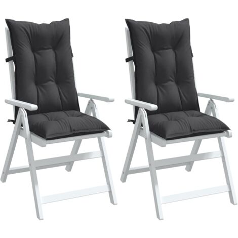 vidaXL Highback Chair Cushions 2 pcs Melange Anthracite 120x50x7 cm Fabric