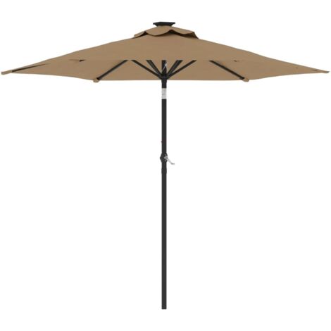 Sonnenschirm mit Stahlmast Taupe 225x225x212 cm vidaXL (1/5)
