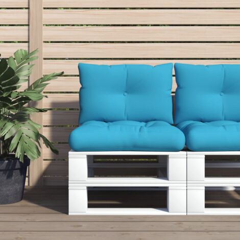 vidaXL Pallet Cushions 2 pcs Blue Fabric