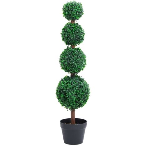 vidaXL Künstlicher Buchsbaum mit Topf Kugelform Grün 90 cm