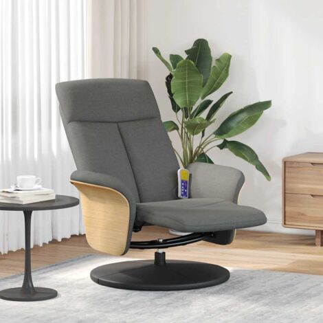 Massagesessel mit Fußteil Dunkelgrau Stoff vidaXL18018